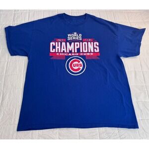2016 World Series Champions Chicago Cubs Royal Blue T Shirt XL‎